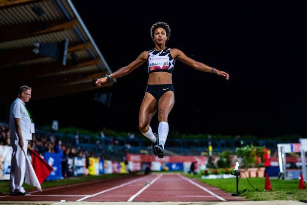 Maleika Mihambo GER during the International Athletics Anhalt Meeting 2020 in the Paul Greifzu Stadium on 8 September 2020 in Dessau Rosslau, Saxony Anhalt, Germany