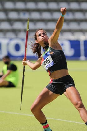 September 13, 2020, Madrid, MADRID, SPAIN: Valvanuz Canizo Gonzalez competes in jabelin throw during the 100th Spanish Athletics Championship at Vallehermoso stadium on September 13, 2020 in Madrid, Spain. Madrid SPAIN - ZUMAa181 20200913_zaa_a181_078 Copyright: xIrinaxR.xHx