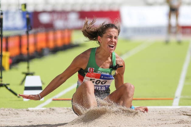 September 13, 2020, Madrid, MADRID, SPAIN: Valvanuz Canizo Gonzalez competes in long jump during the 100th Spanish Athletics Championship at Vallehermoso stadium on September 13, 2020 in Madrid, Spain. Madrid SPAIN - ZUMAa181 20200913_zaa_a181_122 Copyright: xIrinaxR.xHx