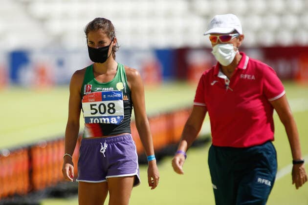September 13, 2020, Madrid, MADRID, SPAIN: Valvanuz Canizo competes in women s long jump, Heptathlon, during the 100th Spanish Athletics Championship at Vallehermoso stadium on september 13, 2020 in Madrid, Spain. Madrid SPAIN - ZUMAa181 20200913_zaa_a181_137 Copyright: xOscarxJ.xBarrosox