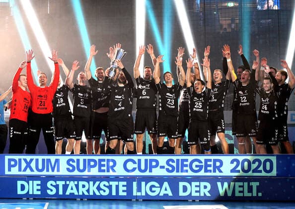 Handball Supercup THW Kiel SG Flensburg Handewitt 26 09 2020 in Düsseldorf THW Kiel as Supercup winner 2020 HM