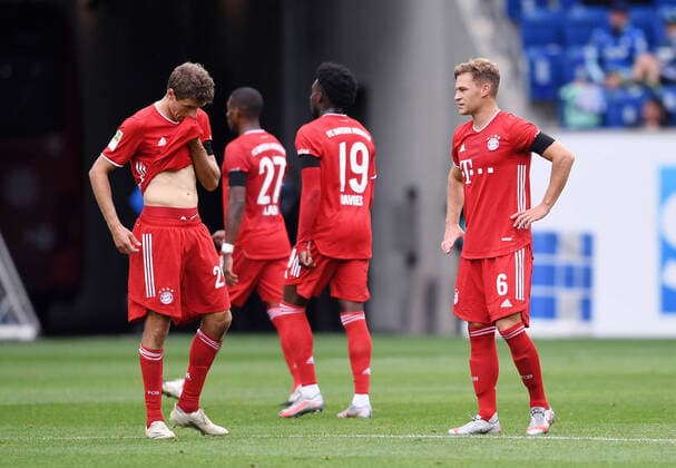 Football 1 Bundesliga Season 2020 2021 1 Matchday TSG 1899 Hoffenheim FC Bayern Muenchen 27 09 2020 Disappointment FC Bayern Muenchen Thomas Mueller li and Joshua Kimmich re