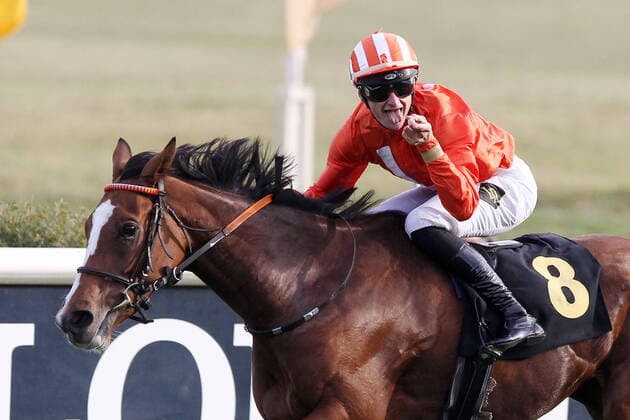 03 10 2020, Hoppegarten, Brandenburg, GER Tabera with Lukas Delozier wins the 30 Prize of the German Unity Racecourse Hoppegarten 201003D747HOPPEGARTEN JPG