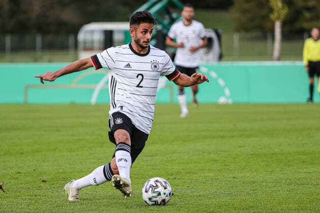 Football match Germany U20 vs. Switzerland U20 07 10 2020 Kaan Kurt Germany U20 2 on the ball,Football match, Germany U20 vs. Switzerland U20, on Wednesday, 07 October 2020 Sportanlage Grütt in Lörrach Germany Copyright: xBEAUTIFULxSPORTS G.xHubbsx