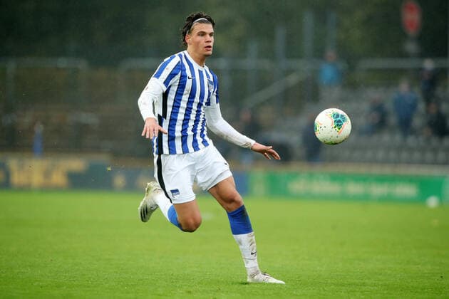 Omar Rekik single picture clipping action sport football football regional league north east men season 2020 2021 18 10 2020 Hertha BSC Berlin Hertha II U23 amateurs vs FC Energie Cottbus DFL regulations prohibit any use of photographs as image sequences and or quasi video