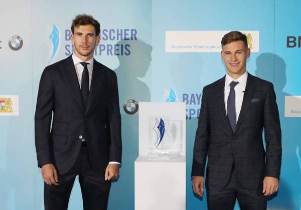 Bavarian Sports Prize 2020 Leon Goretzka and Joshua Kimmich Munich Bavaria Germany BMW World