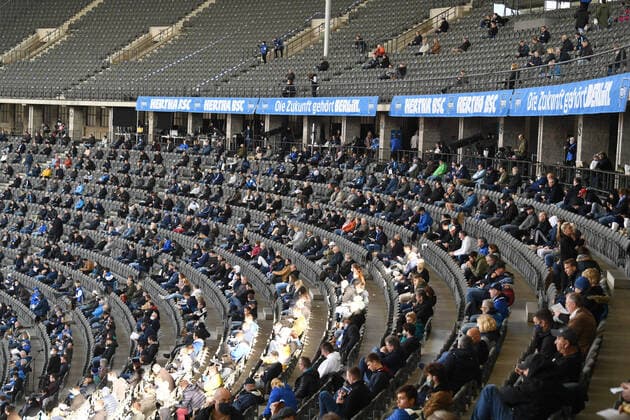Football, Men, 1 Bundesliga, Season 2020 21, Annual General Meeting in the eastern curve of the Olympic Stadium, overview, 25 10 2020, Copyright: xMatthiasxKochx