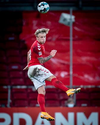 Denmarks Daniel Wass during the Nations League match between Denmark Iceland in the Park, Sunday 15 November 2020, Copenhagen Denmark  Copyright: Ritzau Scanpix LiselottexSabroex COP101 spdk20201116-000331-L