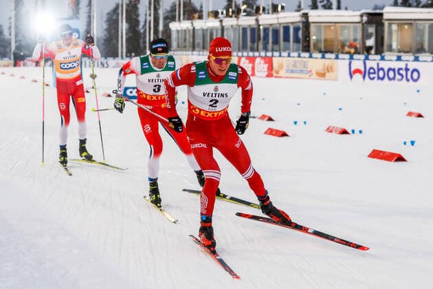 201129 Johannes Hosflot Klaebo of Norway, Emil Iversen of Norway and Alexander Bolshunov of Russia during the men s Cross Country Skiing 15 km during the FIS Cross Country World Cup on November 29, 2020 in Ruka Photo Tomi Hänninen BILDBYRAN COP 211 XX0010 skidor cross country skiing fis world cup ruka men s 15 km bbeng,  Copyright: TOMIxHÄNNINEN BB201129BB220