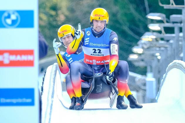 EBERSPÄCHER Luge Luge World Cup 2020 2021 on 05 12 2020 in Altenberg 2 race double Tobias Wendl, Tobias Arlt GER