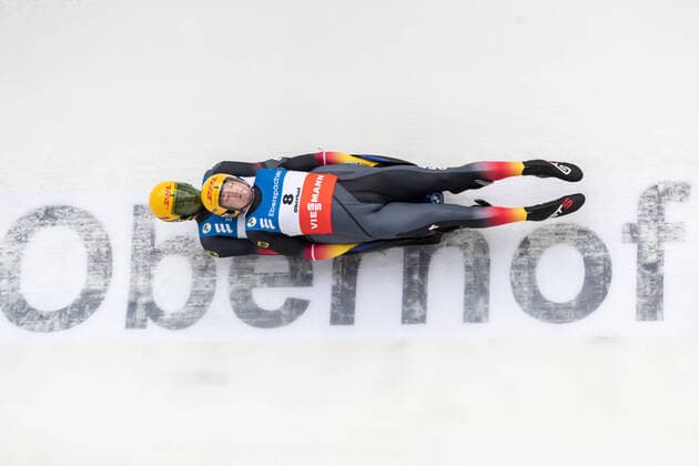 Hannes Orlamuender GER, Germany with Paul Constantin Gubitz GER, Germany , 12 12 2020, Oberhof Germany , Eberspaecher Luge World Cup Oberhof xprx