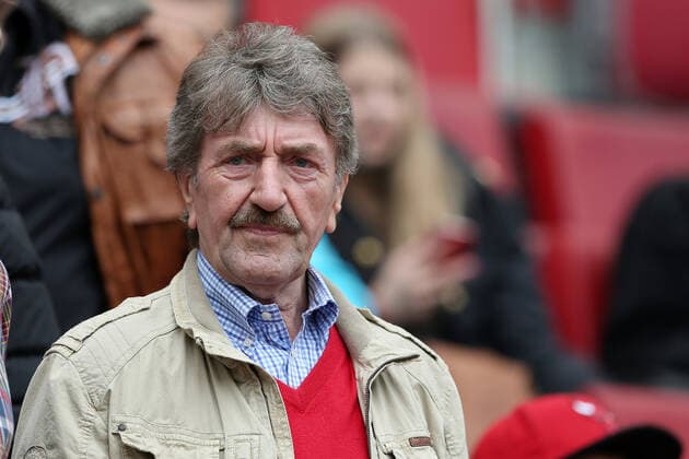 Koeln, Germany 05 April 2014 2 BL 13 14 1 FC Koeln vs Arminia Bielefeld Gerd vom Bruch player consultant portrait face facial expression strong facial expression emotion 2 BL 13 14 1 FC Koeln vs Arminia Bielefeld uh