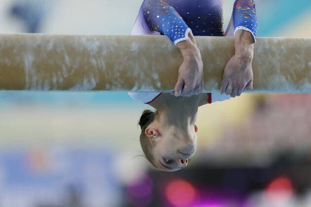 Maria Ceplinschi, ROU, during Juniors All Around and Team finals at 2020 European Artistic Gymnastics Championships in Mersin 18 12 2020