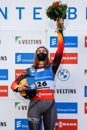 Luge World Cup BMW Sprint World Cup Winterberg, 19 12 2020 Winner Julia Taubitz GER Luge World Cup BMW Sprint World Cup on 19 12 20 at Veltins EisArena in Winterberg Germany Copyright: xBEAUTIFULxSPORTS AxelxKohringx