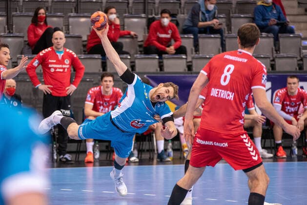 Rudolf Faluvegi TVB 1898 Stuttgart Germany, Stuttgart, 11 02 2021, handball, Bundesliga TVB 1898 Stuttgart vs Eulen Ludwigshafen, 2020 2021 season, 18 match day, Porsche Arena Foto A2 Bildagentur Peter Hartenfelser