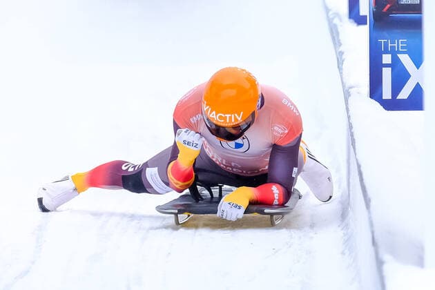 IBSF World Championship Bob Skeleton 2021 in Altenberg 4 Run Skeleton Men on 12 02 2021 Christopher Grotheer GER