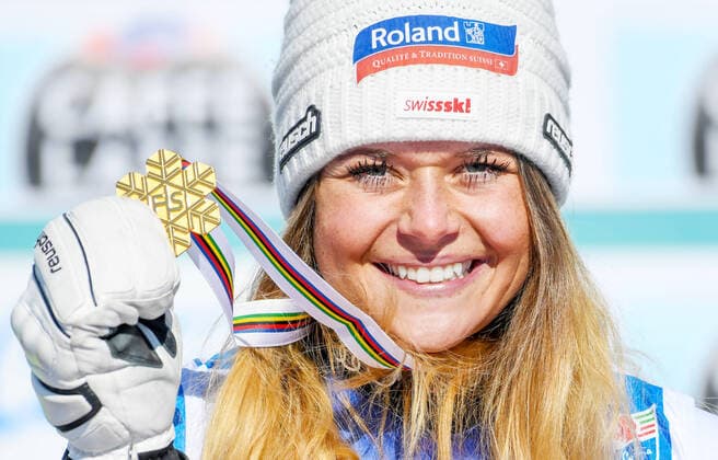 FIS World Championship, Alpine Skiing, Cortina,Downhill, Women Corinne Suter SUI Gold Medal and World Champion Cortina Beluno Italy
