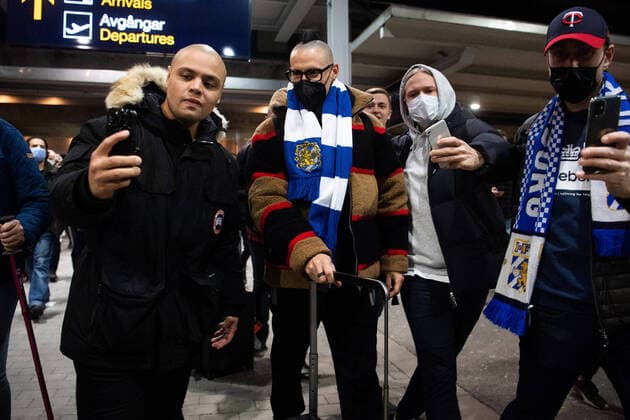 210307 IFK Gothenburgs new acquisition Marek Hamsik arrives on March 7, 2021 in Landvetter,  Copyright: DANIELxSTILLER BB210307DS004
