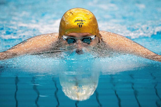 210408 Marco Koch of Germany competes in the men?s 200m Breaststroke final during day one of Swim Open on April 8, 2021 in Stockholm Photo Simon Hastegard BILDBYRAN kod SH SH0091 simning swimming swim open day 1 bbeng malmsten swim open,  Copyright: SIMONxHASTEGARD BB210408SH113
