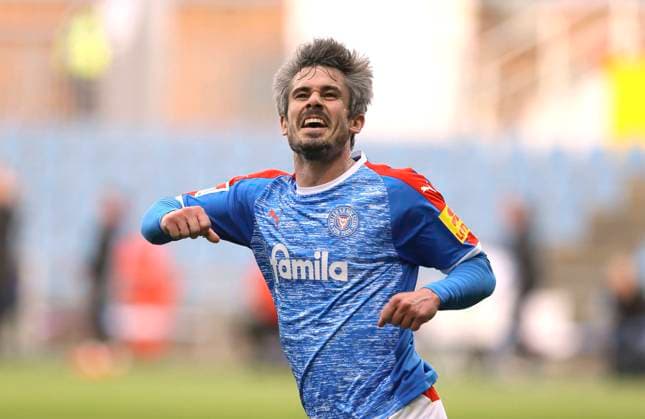 Photo goal celebration after the 2 0 of Fin Bartels Kiel football 2 league on Fri 07 05 2021 Holstein Kiel FC St Pauli