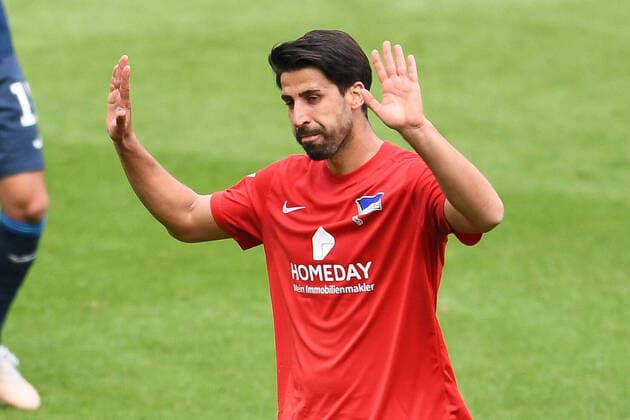 22 05 2021, xmeix, 1 Football Bundesliga, TSG 1899 Hoffenheim Hertha BSC Berlin, emspor v l n r, Khedira Sami Hertha BSC Berlin DFL DFB REGULATES PROHIBIT ANY USE OF PHOTOGRAPHS as IMAGE SEQUENCES and or QUASI VIDEO Sinsheim prio:1