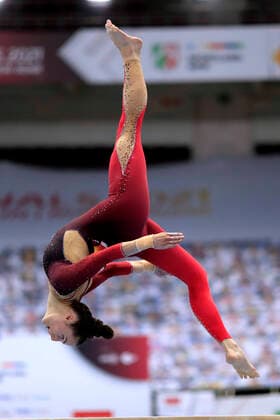 SCHAEFER Pauline on balance beam gymnastics DTB German Gymnastics Championships all-around women on 03 June 2021 in Dortmund