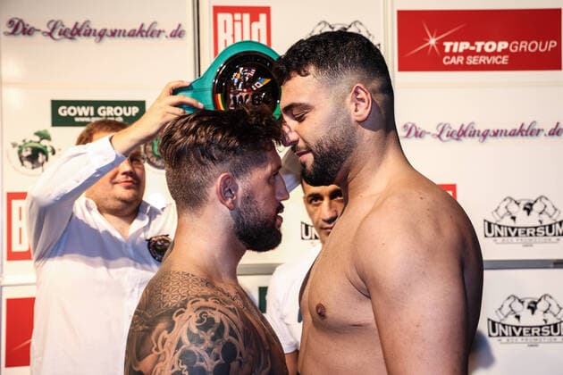 Boxing Universum Boxpromotion, Boxgala, Waage, Hamburg, 18 06 2021 WBC International Silver Heaveyweight Title Senad Gashi GER Hussein Muhamed GER