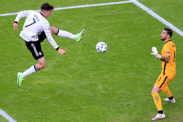 HAVERTZ Kai Team Germany with goalkeeper PATRICIO Rui UEFA European Football Championship 2020 preliminary round match Portugal Germany 2 4 on 19 June 2021 in Munich DFL REGULATES PROHIBIT ANY USE OF PHOTOGRAPHS as IMAGE SEQUENCES and or QUASI VIDEO