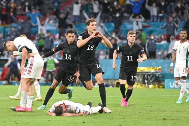 Leon GORETZKA GER cheers after his goal to 2 2, l Jamal MUSIALA GER , group stage, preliminary round group F, match M36, Germany GER Hungary HUN , on 23 06 2021 in Muenchen Germany, Football Arena Alliianz Arena European Football Championship 2020 from 11 06 2021 11 07 2021 ÃÂ
