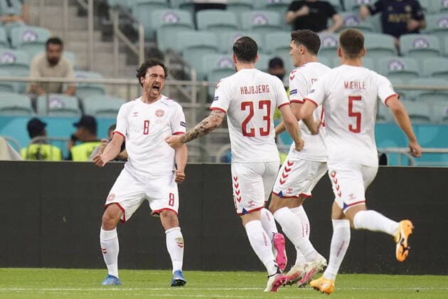 The quarterfinals between Denmark and the Czech Republic at Baku Olympic Stadium in Azerbaijan, Saturday, July 3, 2021, Baku Select Denmark  Copyright: LiselottexSabroex ScanpixID: 20210703-180650-L spdk20210703-180650-L