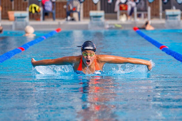 Training camp swimming for Dania Nour Germany, Berlin on 03 07 2021 The Palestinian Dania Nour 17 is an Olympic participant in Tokyo 2021 in 50 meters open water swimming For one month she trains with the club Spandau04 in the Forumbad am Olympia Park is an Olympic participant in Tokyo 2021 in 50 meters open water swimming For one month she trains with the club Spandau04 in the Forumbad am Olympia Park