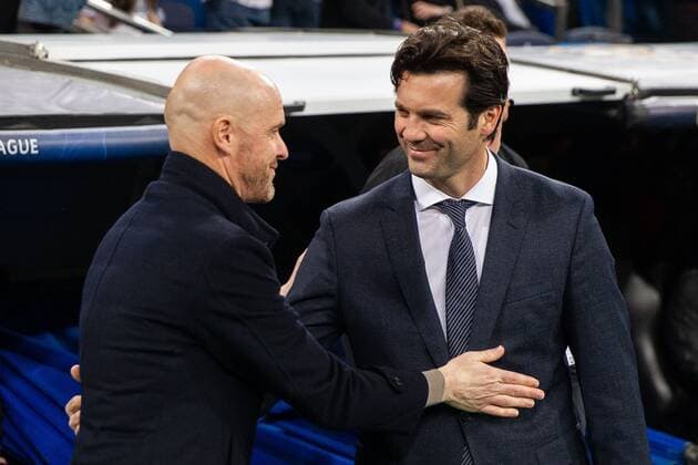 Mandatory Credit: Photo by Ruben Albarran Shutterstock (10143834bi) AFC Ajax s Erik Ten Hag and Coach of Real Madrid Santiago Solari Real Madrid v Ajax, UEFA Champions League, Estadio Santiago Bernabeu, Madrid, Spain - 05 Mar 2019 Real Madrid v Ajax, UEFA Champions League, Estadio Santiago Bernabeu, Madrid, Spain - 05 Mar 2019  Copyright: xRubenxAlbarran Shutterstockx 10143834bi