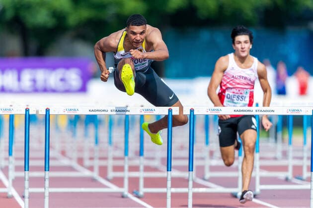 U20 European Championships 16 07 2021 Gregory Minoue GER in the 110 m hurdles preliminary heat at the U20 European Championships 16 07 2021 in Tallinn, EST Copyright: xBEAUTIFULxSPORTS TobiasxLacknerx