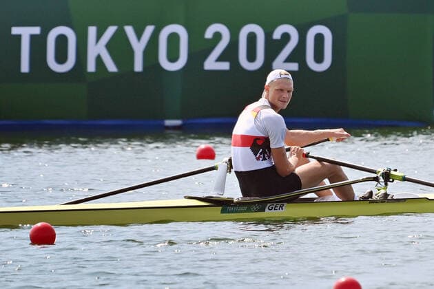 Oliver ZEIDLER GER ,M1x,Einer Maener,men, on the way to the start,Action,Rowing,Heats on 23 07 2021,Sea Forest Waterway Olympic Summer Games 2020, from 23 07 08 2021 in Tokyo Japan