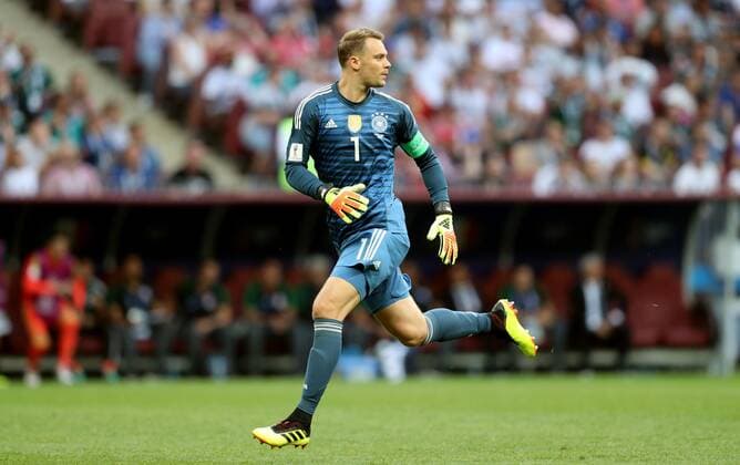 Mandatory Credit: Photo by Dave Shopland BPI Shutterstock (9718644fc) Goalkeeper Manuel Neuer of Germany Germany v Mexico, Group F, 2018 FIFA World Cup, WM, Weltmeisterschaft, Fussball football match, Luzhniki Stadium, Moscow, Russia - 17 Jun 2018 Germany v Mexico, Group F, 2018 FIFA World Cup football match, Luzhniki Stadium, Moscow, Russia - 17 Jun 2018 Copyright: xDavexShopland BPI Shutterstockx 9718644fc