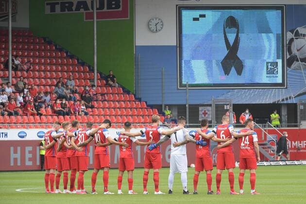 Commemoration of the flood victims, 1 FC Heidenheim SC Paderborn 07, Football, 2 Bundesliga, DFL, 24 07 2021 Heidenheim Baden Wuerttemberg Germany Copyright: xkolbert-press BurghardxSchreyerx