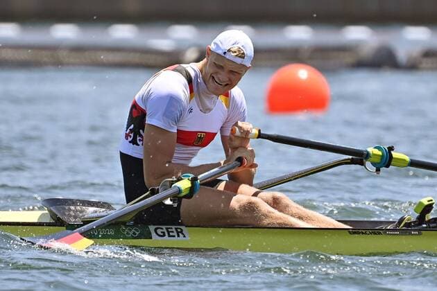 Oliver ZEIDLER GER ,action,misses the final,disappointment,frustration,frustrated,dejected at the finish Semifinals,Semifinals,M1x,Men Single ,Men s Single Sculls Rowing,rowing,on 29 07 2021,Sea Forest Waterway Summer Olympics 2020, from 23 07 08 2021 in Tokyo Japan Â