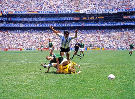 29 06 86 Argentina Germany Mexico, Mexico City, 29 06 1986, Football, FIFA World Cup 1986 in Mexico, Final, Argentina DFB Germany 3 2 f l Karlheinz Förster, Harald Toni Schumacher both Germany , Diego Maradona Argentina