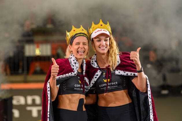 King of The Court, Hamburg, 22 08 2021 Laura Ludwig GER , Anouk Verge Depre SUI King of The Court on 22 08 2021, Hamburg Copyright: xBEAUTIFULxSPORTS PeterxWeberx