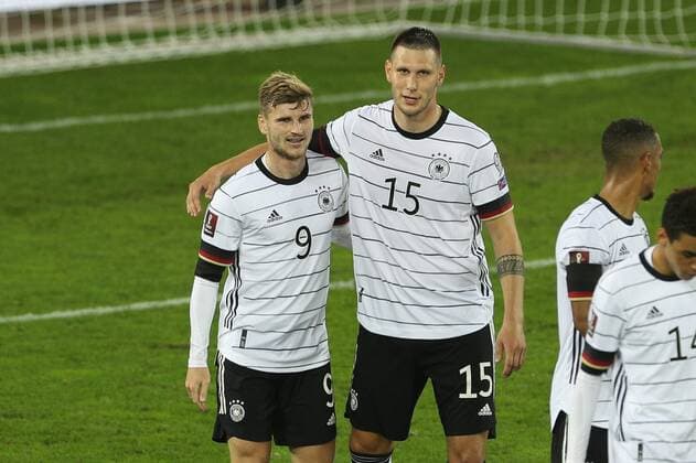 Goal celebration of Timo Werner 9 Germany , Niklas Suele 15 Germany to 0 1, Liechtenstein vs Germany, World Cup Qualification, 02 09 2021 Innsbruck Tirol Oesterreich Copyright: xkolbert-press ChristianxKolbertx