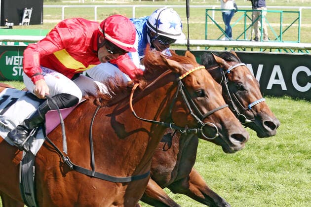 04 09 2021, Iffezheim, Baden Wuerttemberg, GER Kitty Marion left with Vaclav Janacek wins racecourse Baden Baden, Iffezheim 210904D624IFFEZHEIM JPG