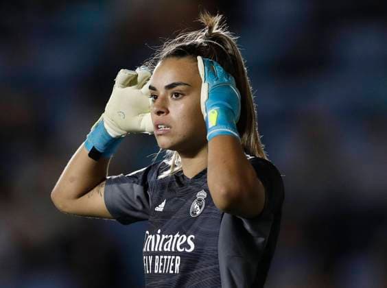 Manchester, England, 8th September 2021. Misa Rodriguez of Real Madrid Women during the UEFA Womens Champions League match at the Academy Stadium, Manchester. Picture credit should read: Darren Staples Sportimage EDITORIAL USE ONLY. No use with unauthorised audio, video, data, fixture lists, club league logos or live services. Online in-match use limited to 120 images, no video emulation. No use in betting, games or single club league player publications. SPI-1171-0049