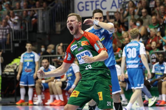 Philipp Weber SC Magdeburg,20 Handball Bundesliga season 2021 2022 SC Magdeburg vs TVB Stuttgart at the GETEC Arena in Magdeburg Action,Handball,Germany,09 09 2021