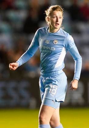 Manchester, England, 29th September 2021. Ellen White of Manchester City during the The Women s FA Cup match at the Academy Stadium, Manchester. Picture credit should read: Andrew Yates Sportimage EDITORIAL USE ONLY. No use with unauthorised audio, video, data, fixture lists, club league logos or live services. Online in-match use limited to 120 images, no video emulation. No use in betting, games or single club league player publications. SPI-1219-0041