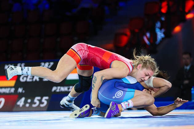 Wrestling World Championships WW 55kg Nina HEMMER GER df Pinki PINKI IND Oslo Norway Copyright: xUnitedxWorldxWrestlingx xKadirxCaliskanx