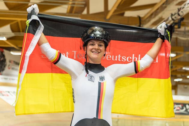 2021 UEC TRACK ELITE EUROPEAN CHAMPIONSHIPS, 09 10 2021 Lea Sophie FRIEDRICH GERMANY wins gold min the womens Keirin at the 2021 UEC Track Elite European Championships on Saturday, October 9, 2021 in Grenchen, Switzerland Copyright: xBEAUTIFULxSPORTS OlafxRellischx