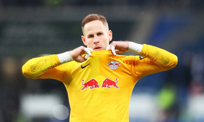 20 11 2021, xtvx, Fussball 1 Bundesliga, TSG 1899 Hoffenheim RB Leipzig emspor, v l goalkeeper Peter Gulacsi RB Leipzig after the match, after the match DFL DFB REGULATES PROHIBIT ANY USE OF PHOTOGRAPHS as IMAGE SEQUENCES and or QUASI VIDEO Sinsheim