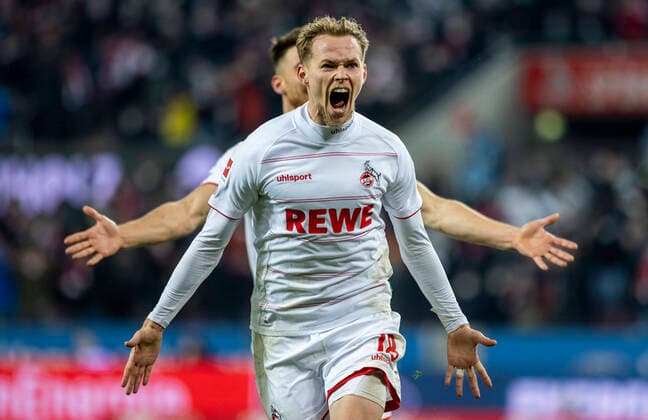 Goal celebration Ondrej Duda Cologne , 1 FC Cologne Borussia Mönchengladbach 27 11 2021, Football 1 Bundesliga, season 2021 22 photo Moritz Müller