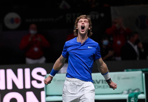 2021 Davis Cup Finals , Madrid Andrei Rublev , RUS