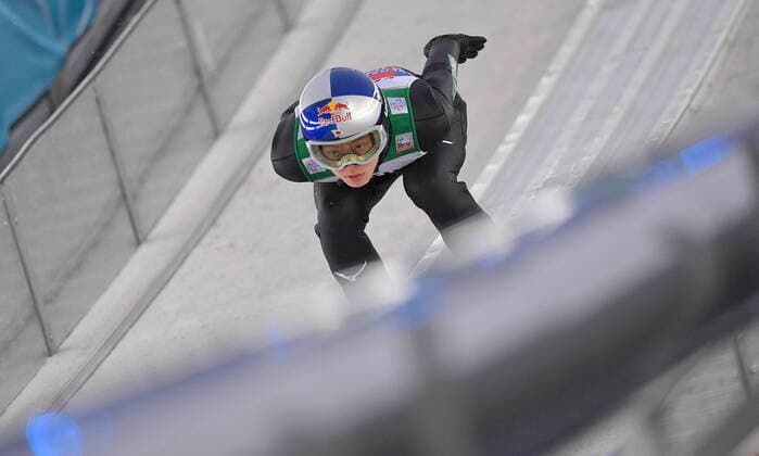 29 12 2021, Ski Jumping 70 Four Hills Tournament 2021 22, Opening Jump on the Schattenbergschanze in the World Cup Ski Jumping Arena in Oberstdorf Ryoyu Kobayashi JPN